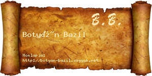 Botyán Bazil névjegykártya